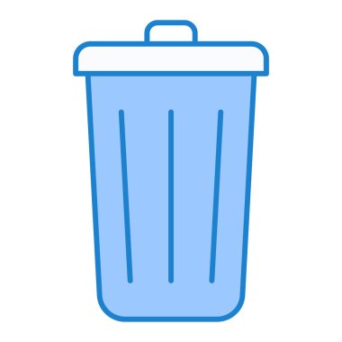 Çöp kutusu simgesi. beyaz arkaplanda çöp kutusu çizimi resimlemesi