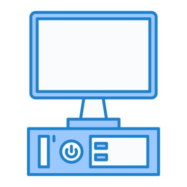 Bilgisayar monitörü simgesi. vektör illüstrasyonu