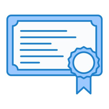 Sertifika. Web simgesi basit illüstrasyon