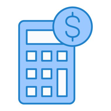 Dolar ve sikke vektör illüstrasyon tasarımlı hesap makinesi