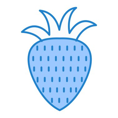 Çilekli. Web simgesi basit illüstrasyon