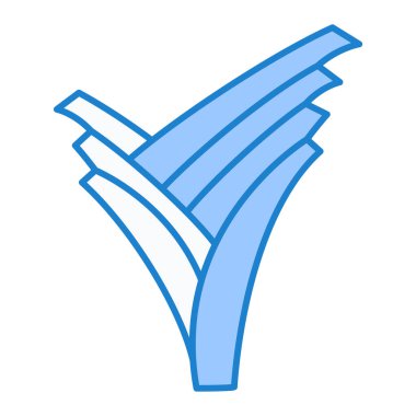 Mavi ve beyaz çizgi simgesinin vektör çizimi