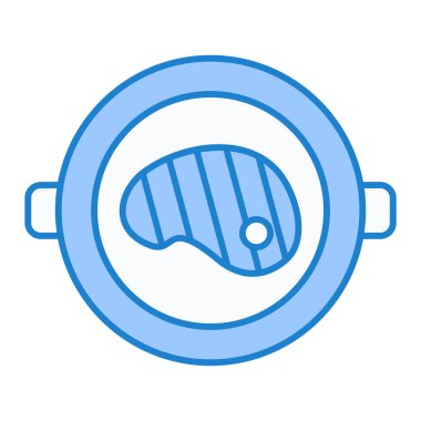 Biftek ikonu vektörü. İnce çizgi işareti. izole edilmiş sınır sembolü çizimi