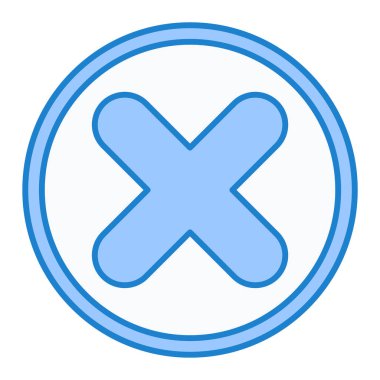 Mavi daire vektör resimlemesindeki simgeyi iptal et