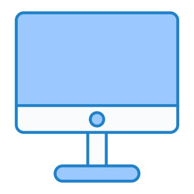 Bilgisayar monitörü simgesi. vektör illüstrasyonu