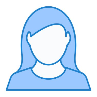Kadın avatar ikonu. Web tasarımı için kadın vektör simgelerinin basit çizimi