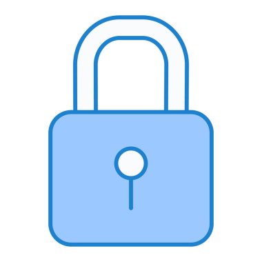 Asma kilit simgesi. Güvenlik sistemi sembolü. vektör illüstrasyonu