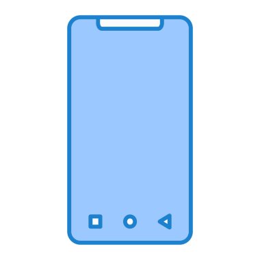 Akıllı telefon aygıtı simgesi. Taslak cep telefonu vektör çizimi. beyaz arkaplanda izole