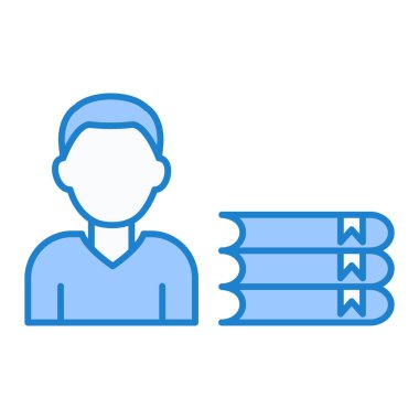 Elinde kitap olan bir adamın vektör çizimi