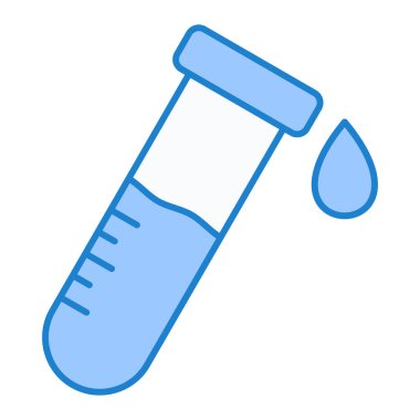 Test tüpü ikon vektörü. İnce çizgi işareti. izole edilmiş sınır sembolü çizimi