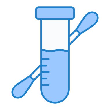 Test tüpü ikon vektörü. Tıbbi araştırma ve sağlık hizmeti teması. izole resim