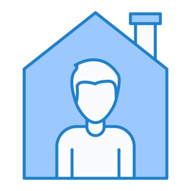 Maske ikonlu bir adam. vektör illüstrasyonu