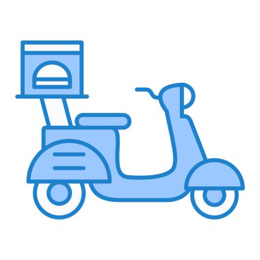 Scooter vektör simgesi. Düz çizim. 10 saniye.