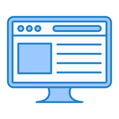 tarayıcı pencere simgesi. Dizüstü bilgisayar vektörünün ana hatları ve biçim simgelerini doldur. düzenlenebilir vuruş.