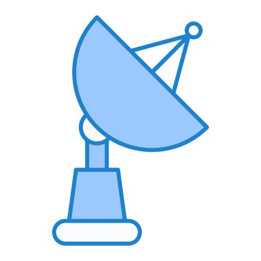 uydu anten ikonu vektörü. Ana hatlı kablosuz anten işareti. izole edilmiş sınır sembolü çizimi