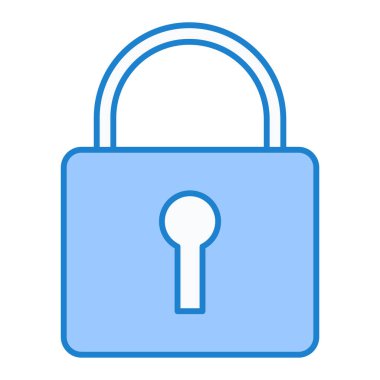 Asma kilit simgesi. Güvenlik sistemi sembolü. izole vektör illüstrasyonu