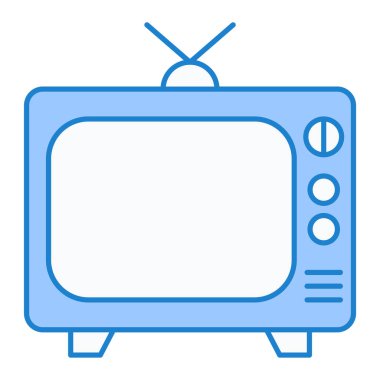 Televizyon ikonu. Web için televizyon vektör simgelerinin basit illüstrasyonu