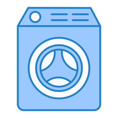 çamaşır makinesi simgesi. Web için basit çamaşır temizleyici vektör simgeleri çizimi