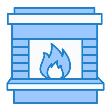 Şömine. Web simgesi basit tasarım