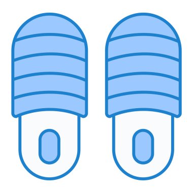 Mavi parmak arası terlik simgesi beyaz arkaplanda izole edildi. vektör illüstrasyonu