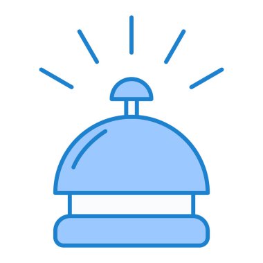 Otel çanı ikonu. Web için alarm saat vektör simgelerinin özet çizimi