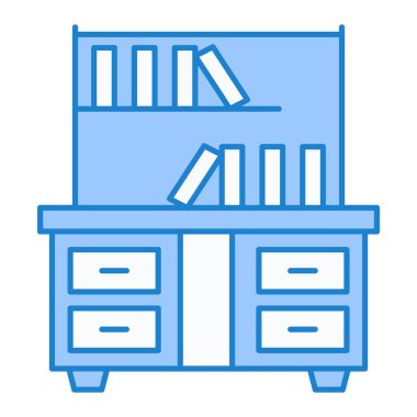 Kitaplık. Web simgesi basit illüstrasyon