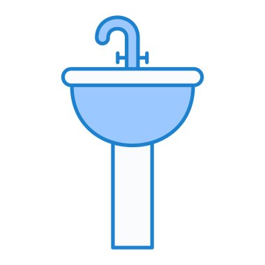 banyo lavabosu ikon vektör çizimi tasarımı