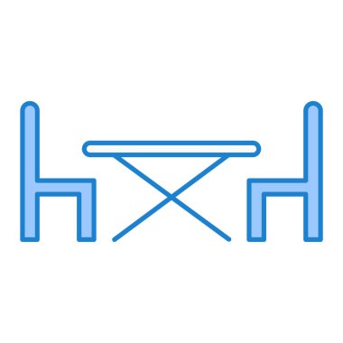 Masa sandalyeleri çizgisi simgesi. vektör illüstrasyonu