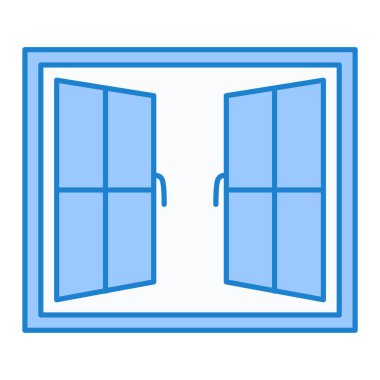 Web ve mobil uygulama tasarımınız, gardırop logosu konseptiniz için beyaz arkaplanda izole edilmiş pencere simgesi vektörü