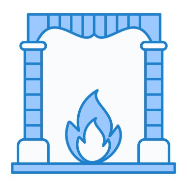 Gaz borusu ikonu. Web için şömine vektör simgelerinin özet çizimi