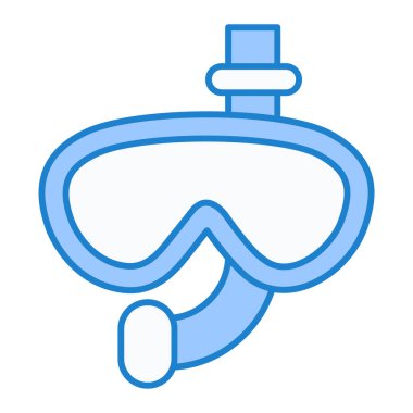 Dalış maskesi simgesi. Beyaz arkaplanda izole edilmiş web tasarımı için yüzme havuzu vektör sembolü