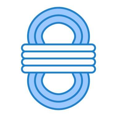 Mavi ve beyaz daire simgesinin ana hat biçiminde vektör illüstrasyonu.