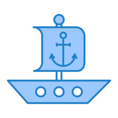 Gemi. Web simgesi basit illüstrasyon