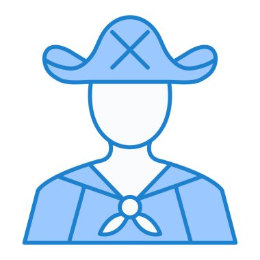 Kovboy şapkası ikonu. vektör illüstrasyonu