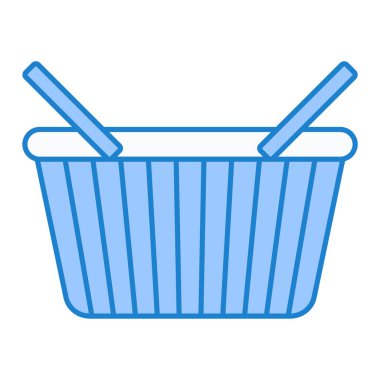 Alışveriş sepeti ikonu. Web için süpermarket troleybüs vektör simgelerinin basit çizimi