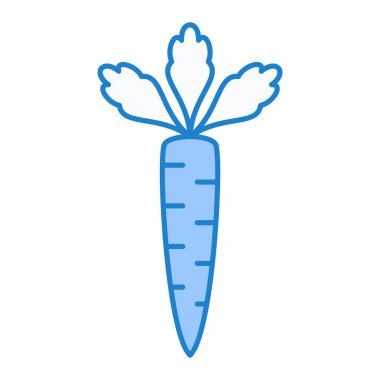 Havuç ikonu. Web için taze sebze vektör simgelerinin özet çizimi