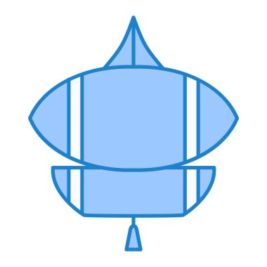 Bir yıldızın mavi ve beyaz çizgi sanatının vektör çizimi