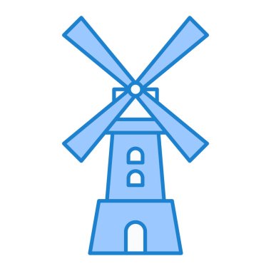 Yel değirmeni ikonu. vektör illüstrasyonu