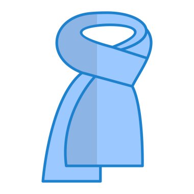 Mavi kravat ikonu. Web için kıyafet aksesuar vektör simgelerinin basit çizimi