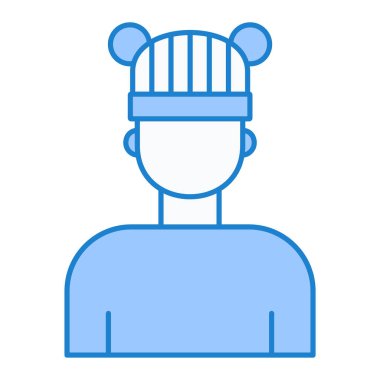 Avatar Adam simgesi. İnsan işçi ve insan teması. Yalnız tasarım. vektör illüstrasyonu