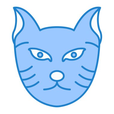 Kedi suratlı ikon. Web için şirin kedi yavrusu vektör simgelerinin çizgi film çizimi