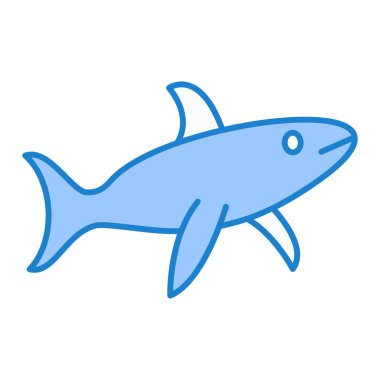 Mavi deniz balığı simgesi beyaz arkaplanda izole edilmiş. vektör illüstrasyonu