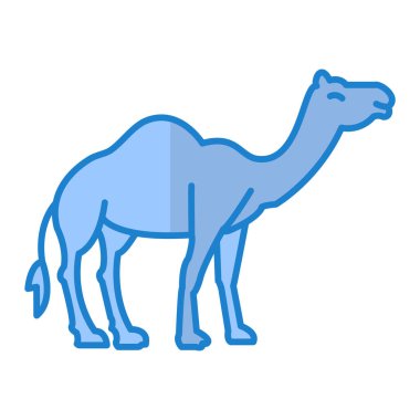 Düz stil deve simgesi beyaz arkaplanda izole. Çöl sembolü çizimi.