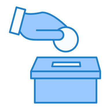 Mavi kurdele vektör illüstrasyonlu açık elli kutu