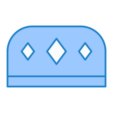 Mavi ve beyaz bir ikonun vektör illüstrasyonu