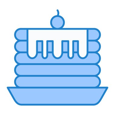 Kek. Web simgesi basit illüstrasyon