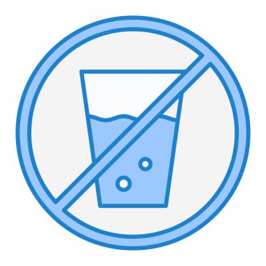 Bir bardak su simgesinin vektör çizimi