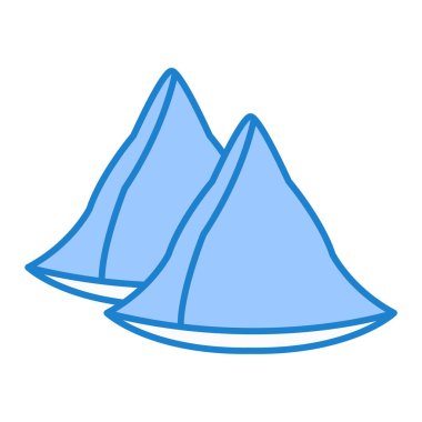 Dağ zirvesi ikon vektörü. Turist çadırı tabelası. izole edilmiş sınır sembolü çizimi