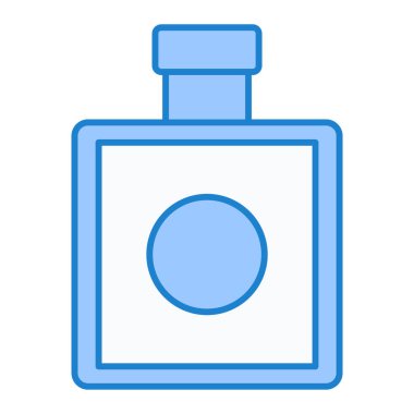 Parfüm şişesi ikon vektörü. Tıbbî matara tabelası. izole edilmiş sınır sembolü çizimi