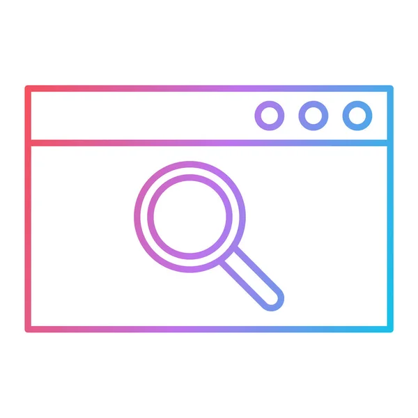 Browser Vettoriale Icona Ricerca Segno Linea Sottile Illustrazione Del Simbolo — Vettoriale Stock